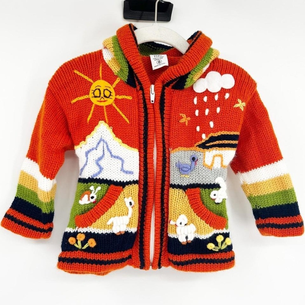 Isabella Mia Baby Handmade Peru Alpaca‎ Novelty Animal Hooded Cardigan Sweater